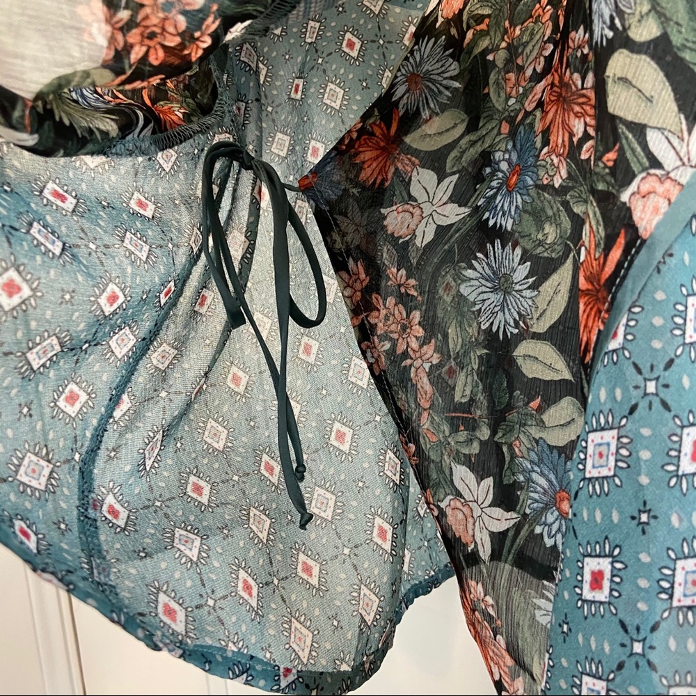 Tiny Brand (Anthro) Patchwork Wrap Blouse - image 5